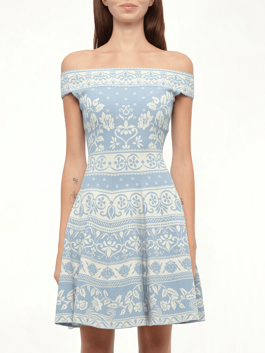 Floral Jacq Dress in Sky Blue