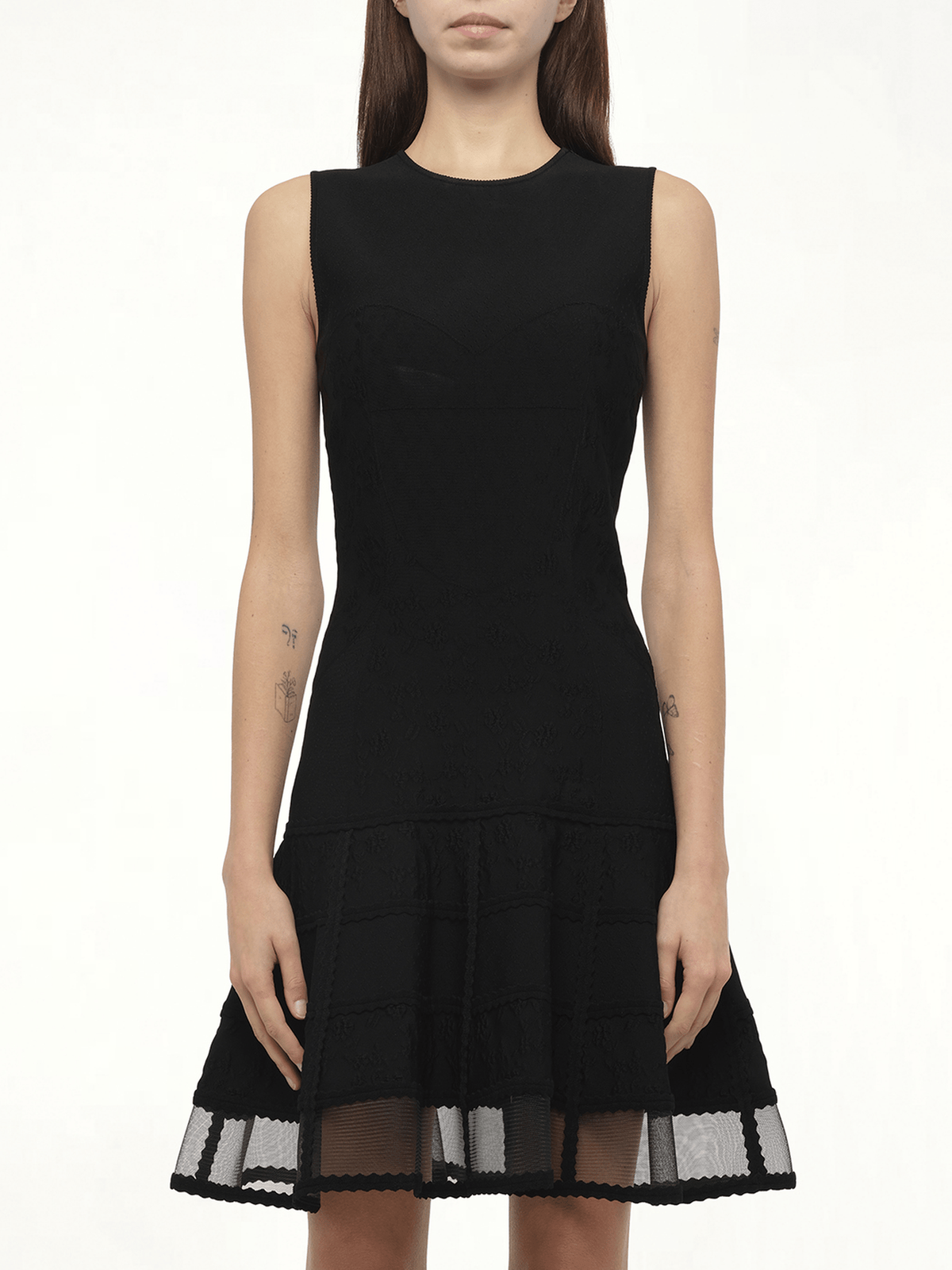 Patchwork Mini Dress in Black