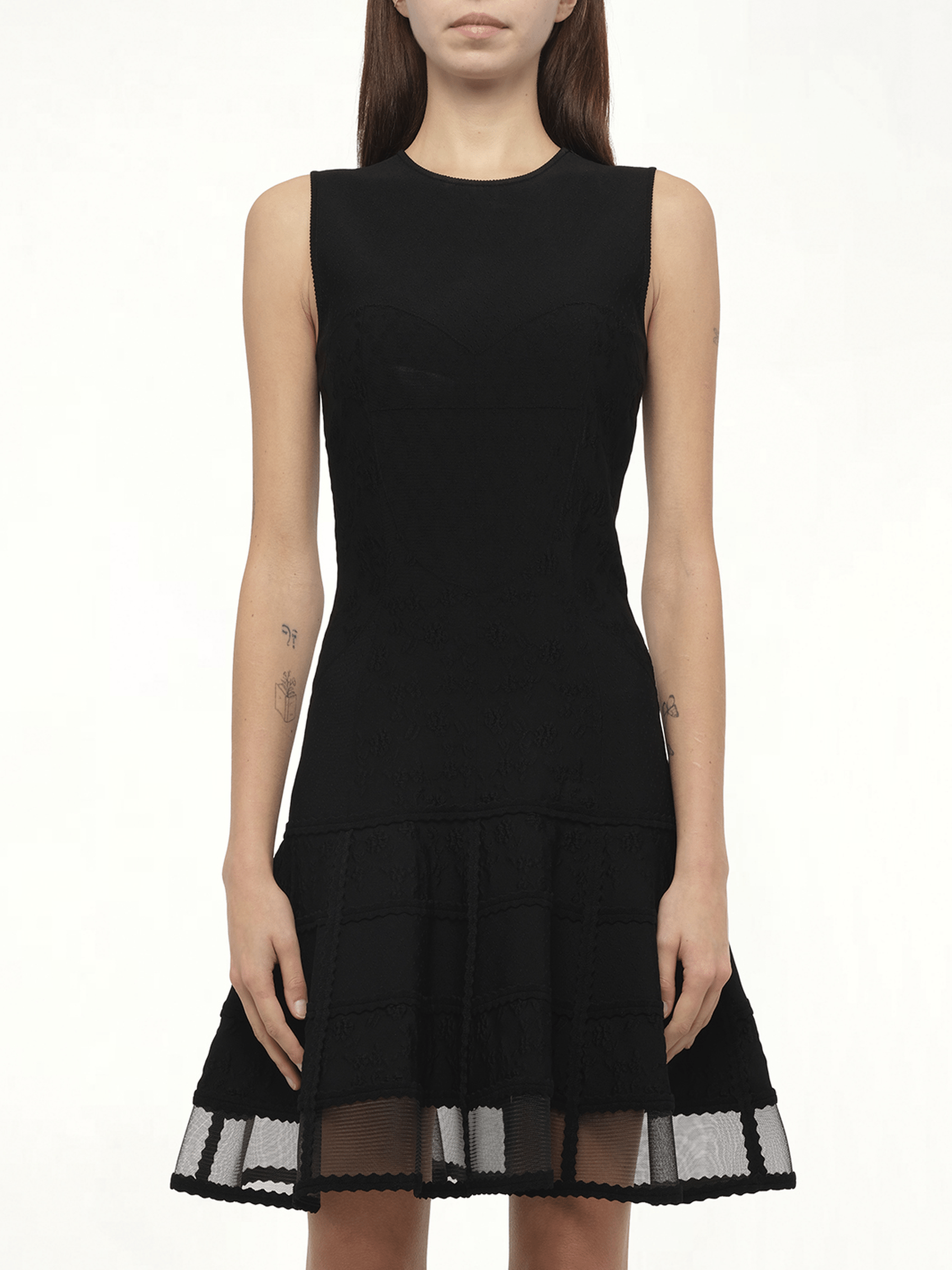 Patchwork Mini Dress in Black
