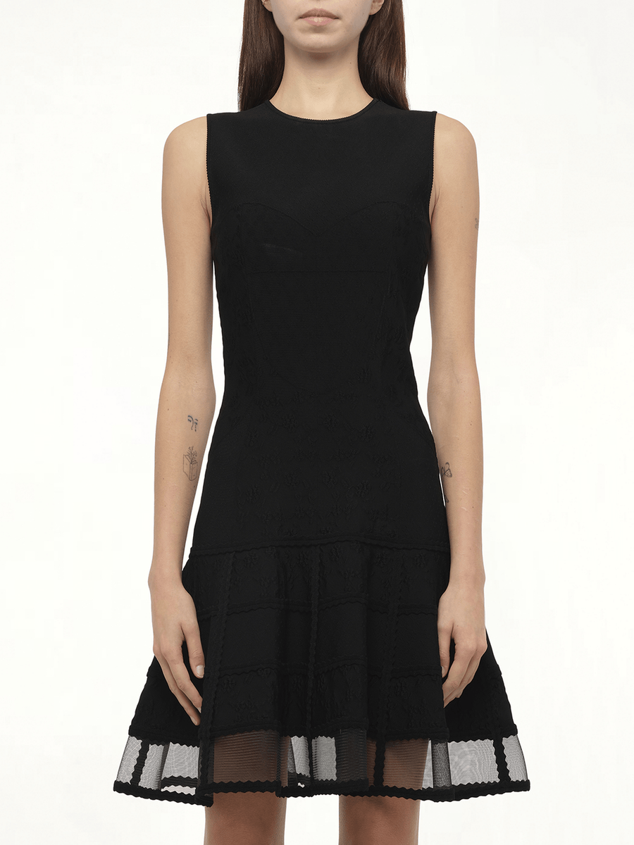 Patchwork Mini Dress in Black