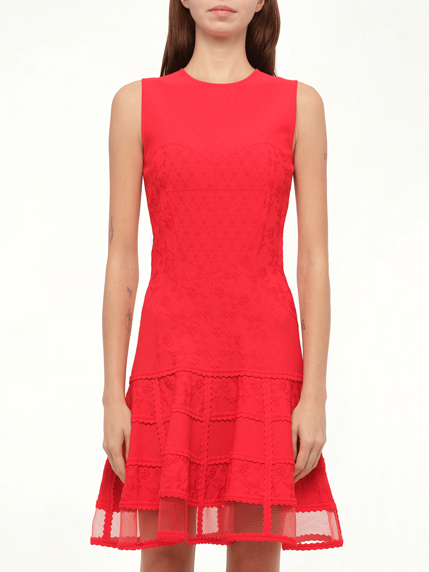 Patchwork Mini Dress in Red