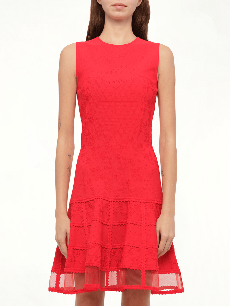 Patchwork Mini Dress in Red