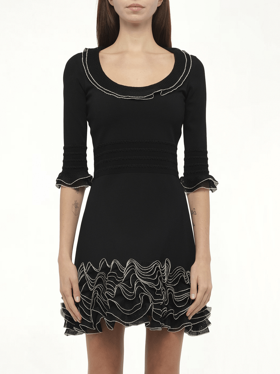 Alexander McQueen - Plain Knit Mini Dress in Black