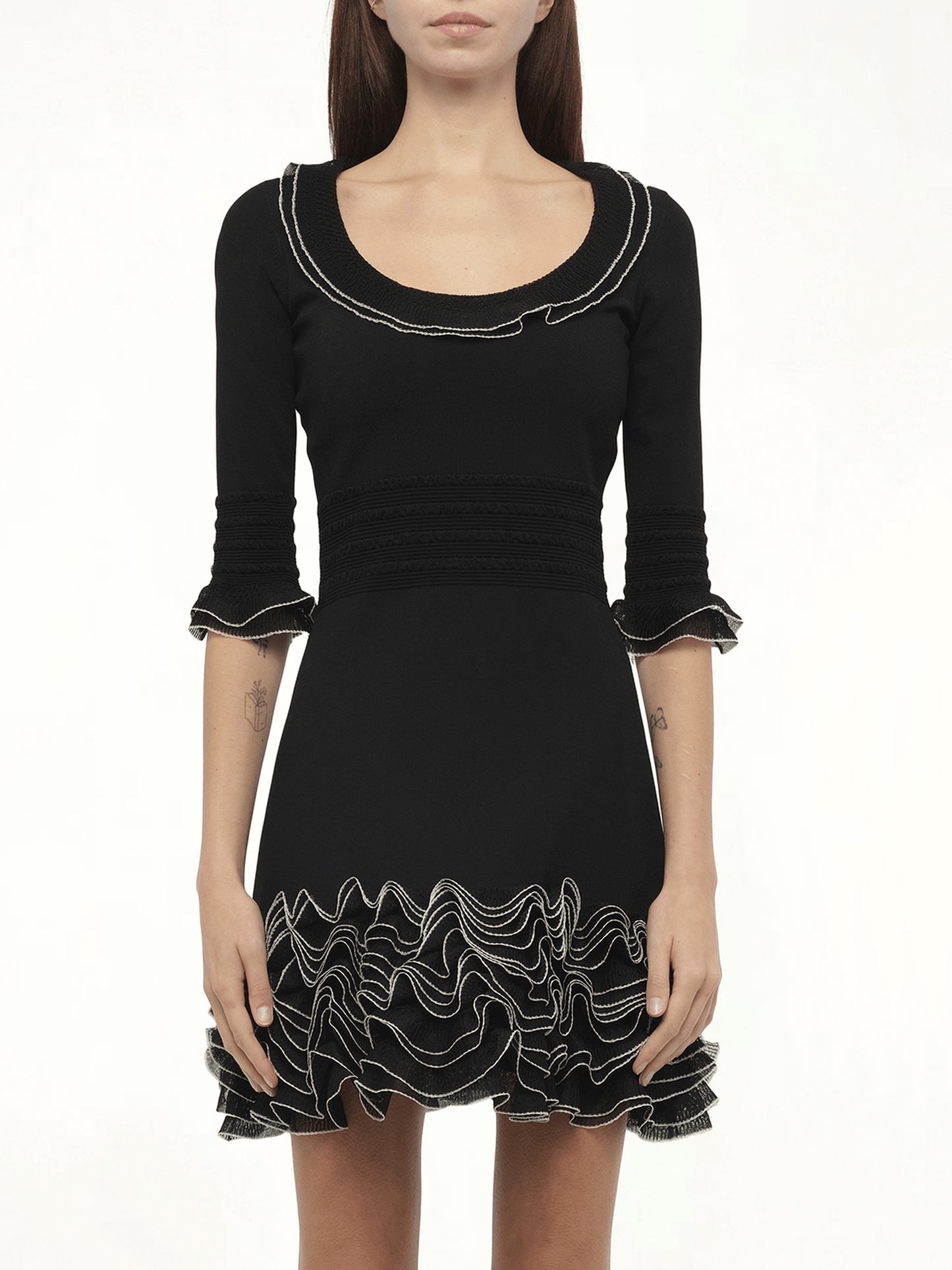 Amq - Plain Knit Mini Dress in 1020