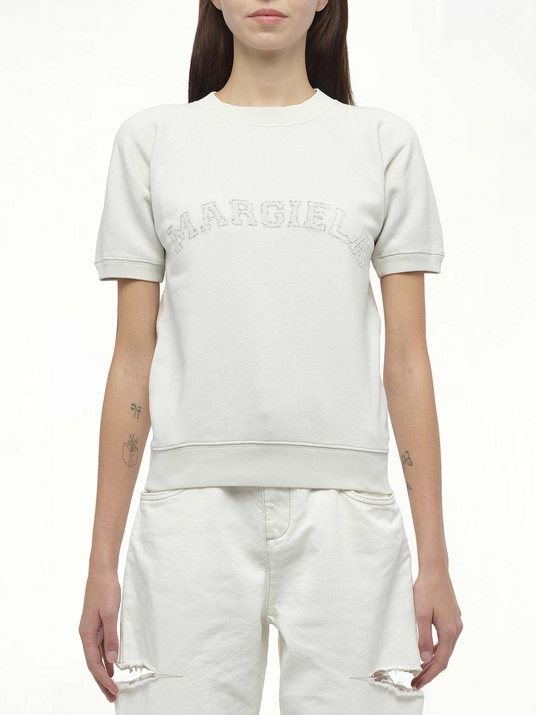 Margiela Short Sleeve Sweatshirt in Butter