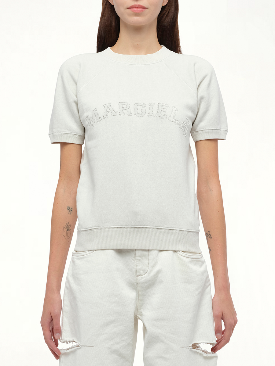 Margiela Short Sleeve Sweatshirt in Butter