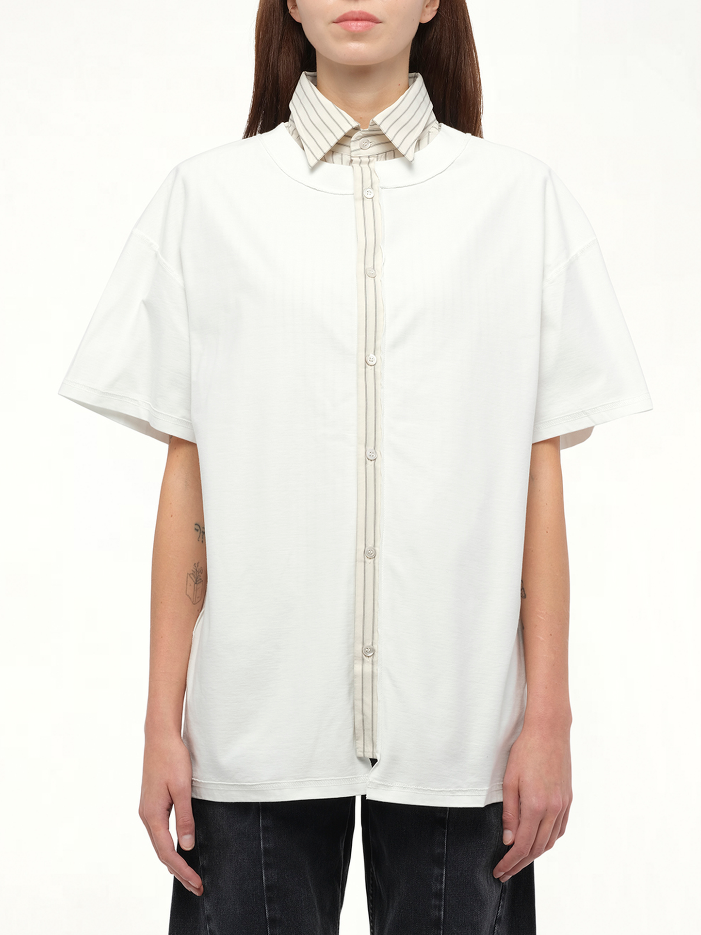 Short-sleeved Top in Off White