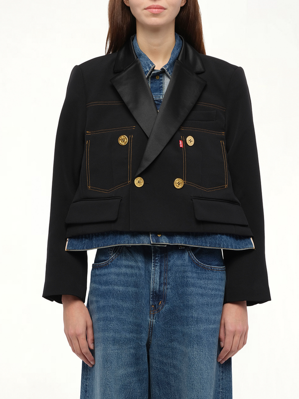 Levi's 黑色牛仔马特拉塞斜纹夹克