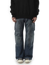 Rick Owens Drkshdw Double Cargo Jeans in Washed Indigo