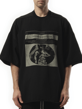 Rick Owens Drkshdw Opera Print Tommy T in Black/Pearl
