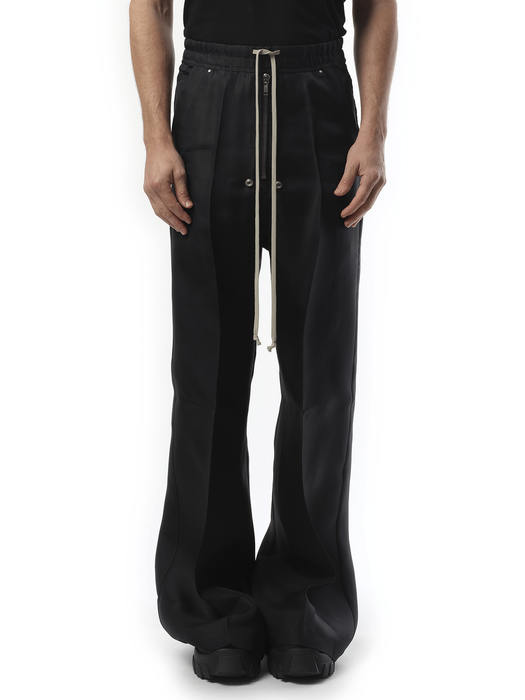 Rick Owens Silk Wide Bela Pants in Black