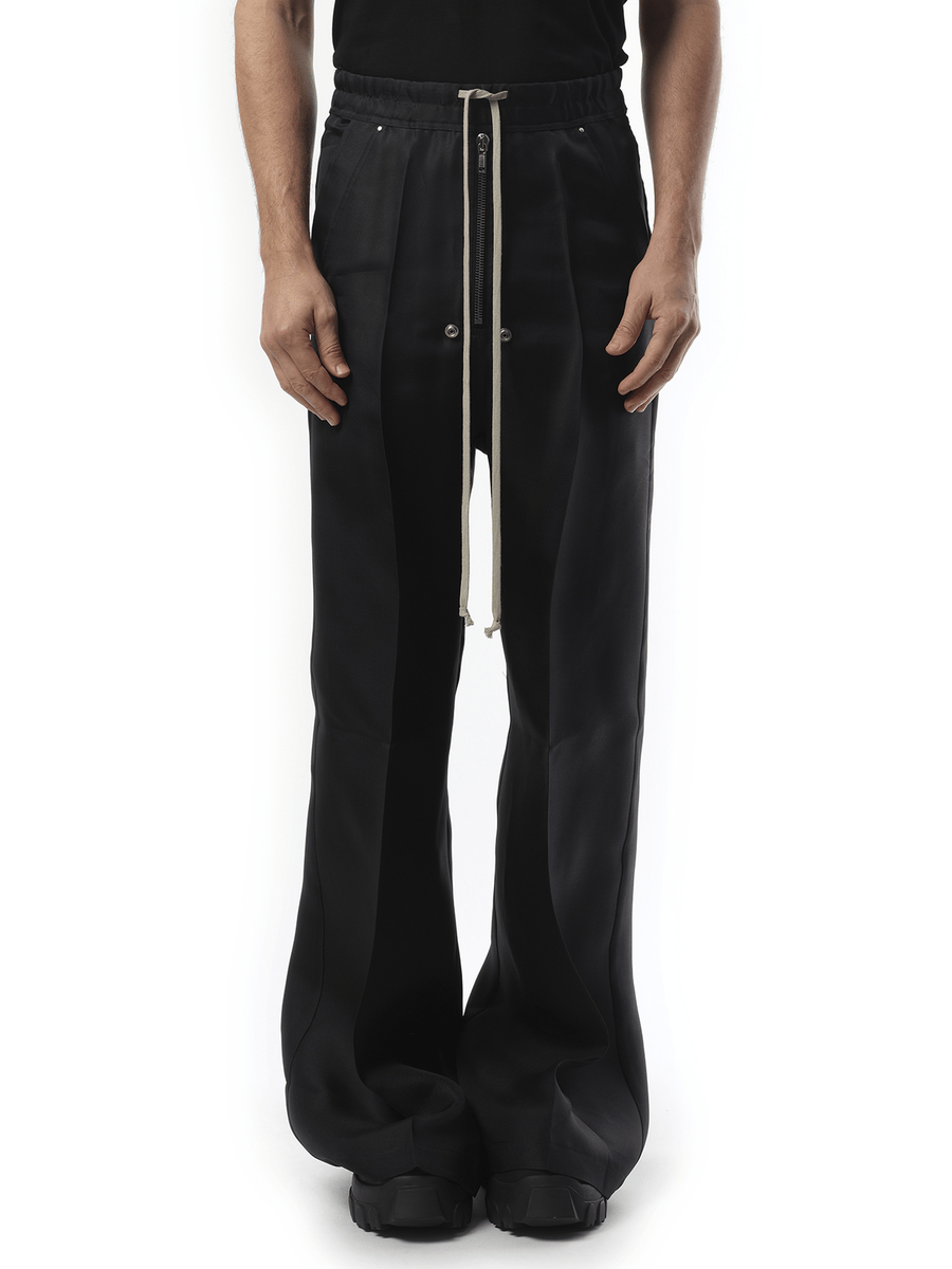 Rick Owens Silk Wide Bela Pants in Black