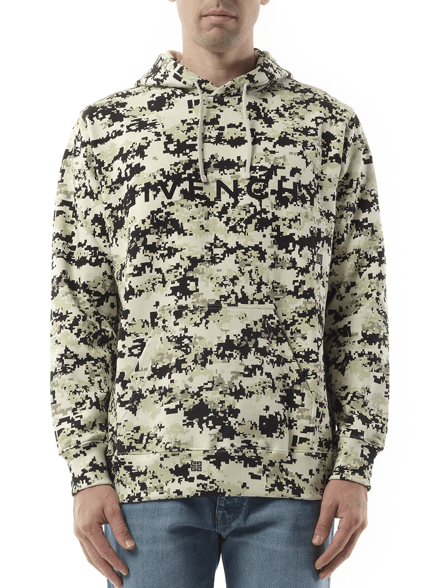 Givenchy Camo All Over Hoodie in Pearl Beige/Black