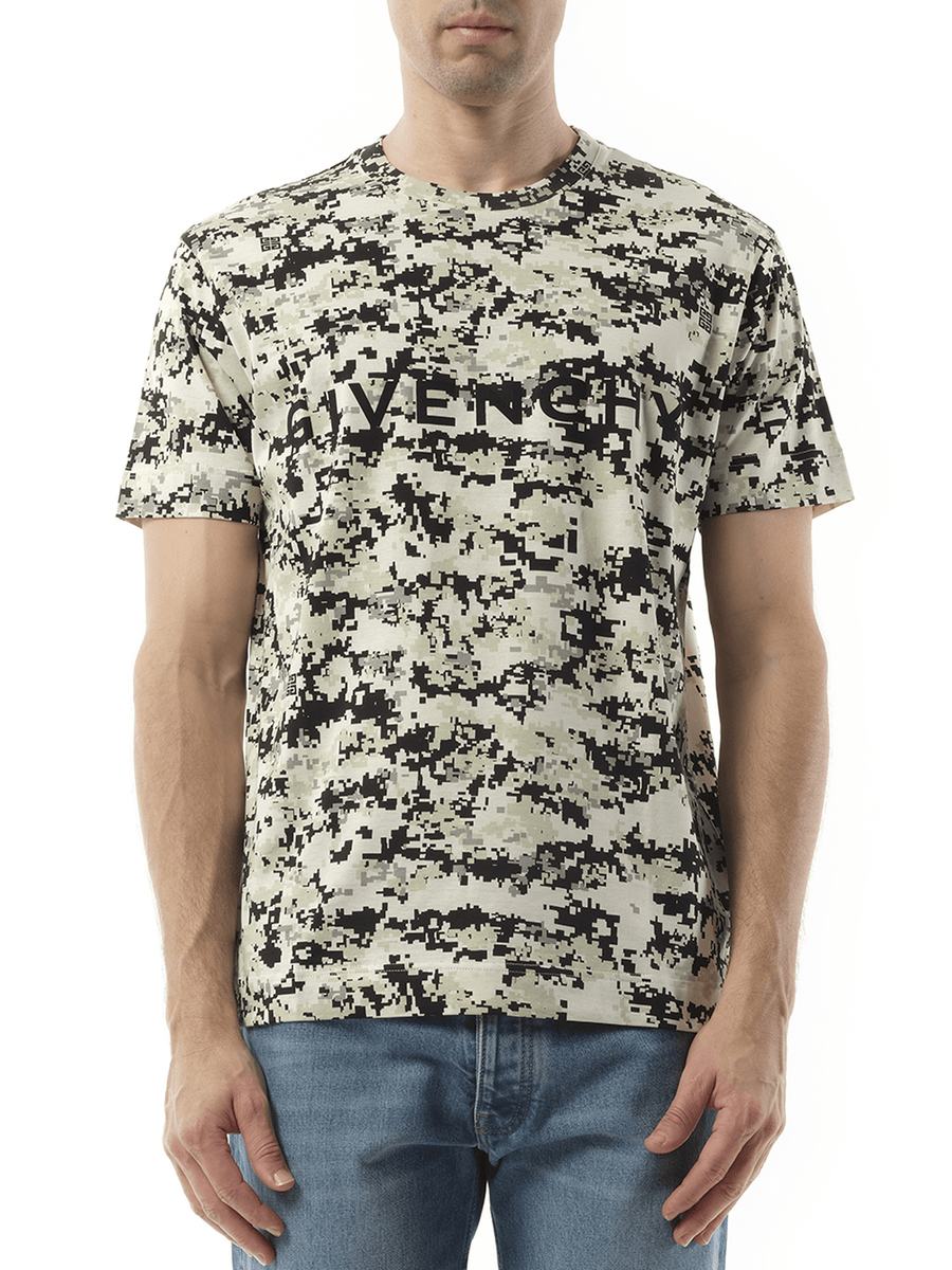 Givenchy Camo All Over T-Shirt in Beige/Black