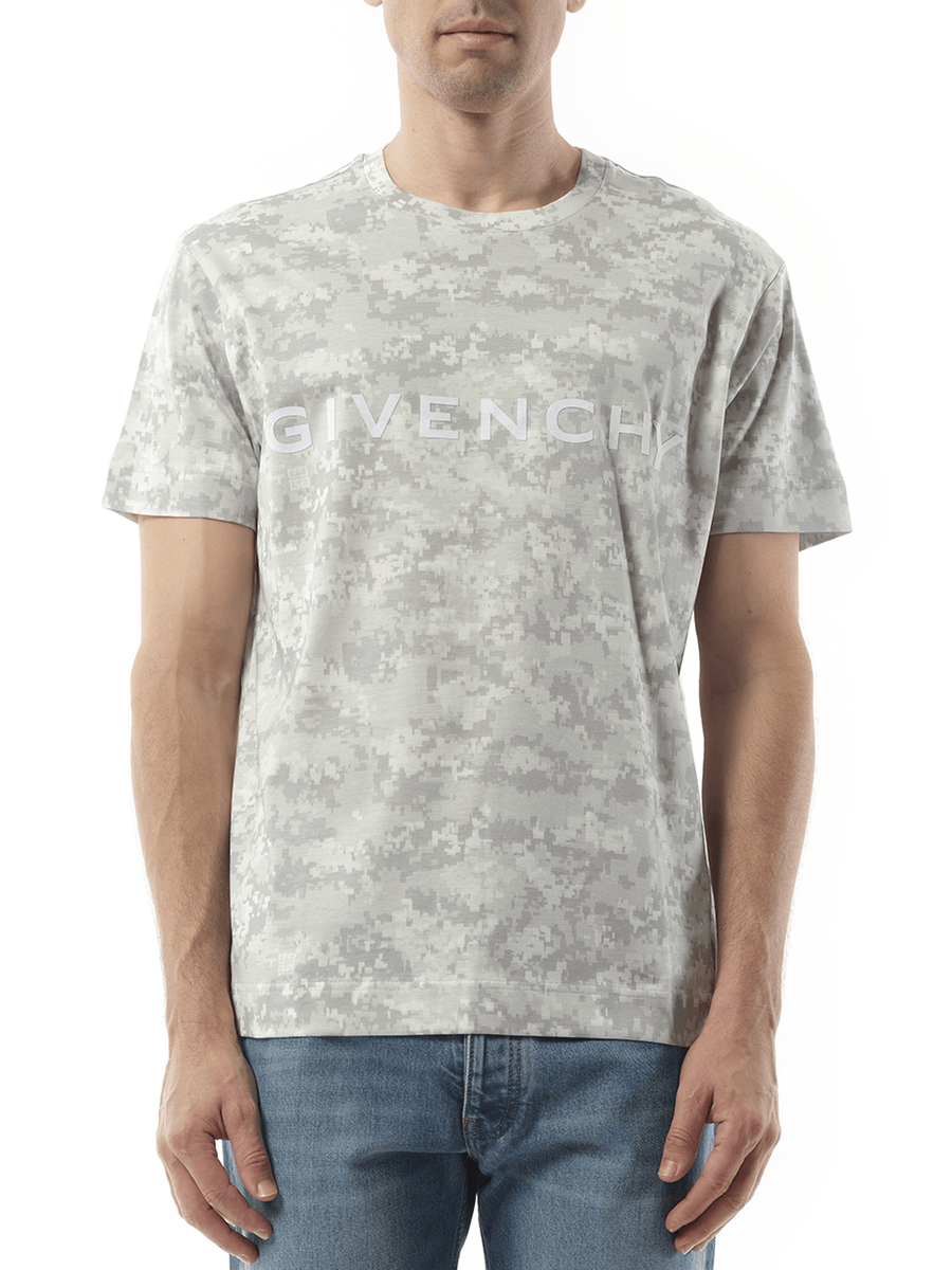 Givenchy Camo All Over T-Shirt in Pearl Grey
