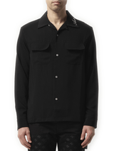Amiri Round Pocket Dress Shirt in Black