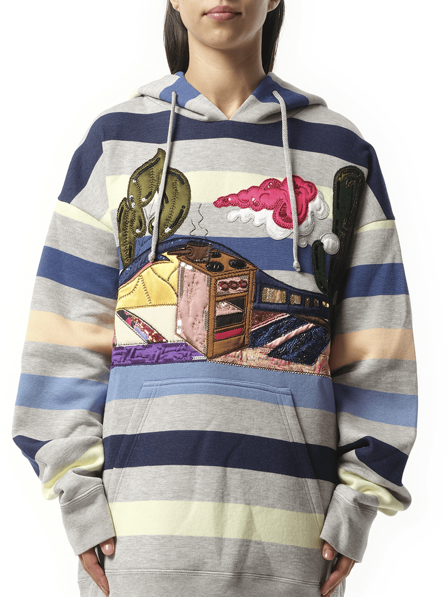 Long Sleeve Hooded Sweatshirt in Navy