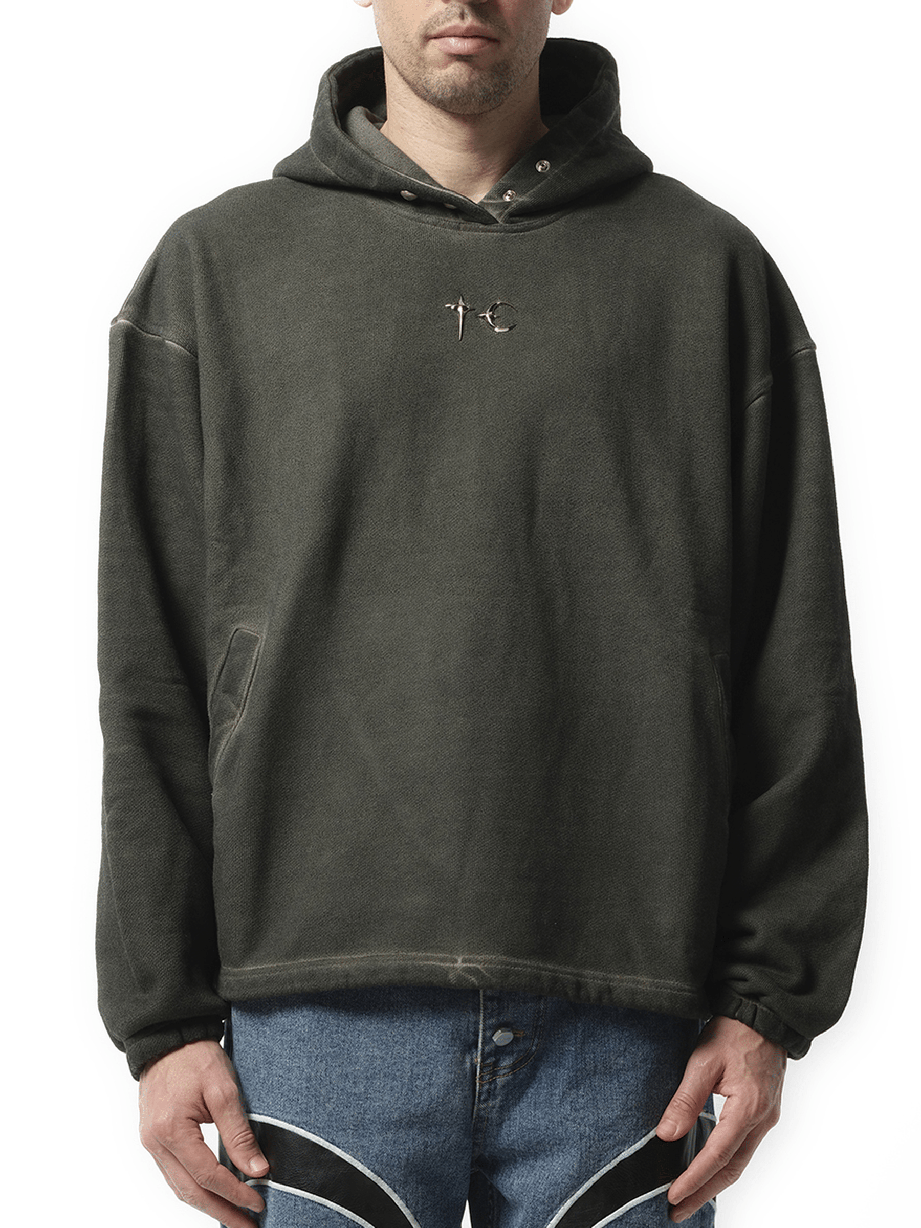 Thug Club Color Emblem Hoodie in Khaki