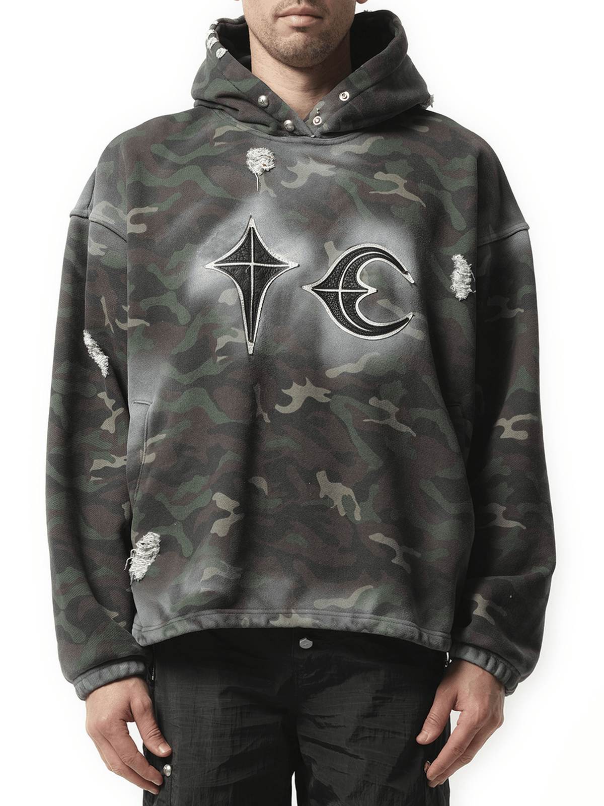 Thug Club Sprayed Camoflage Rock Hoodie in Camo