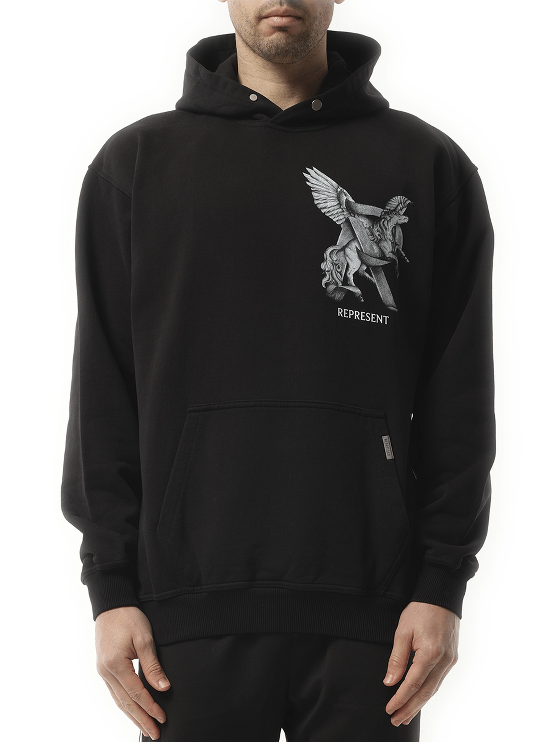 Represent Elegance In Motion Hoodie in Jet Black