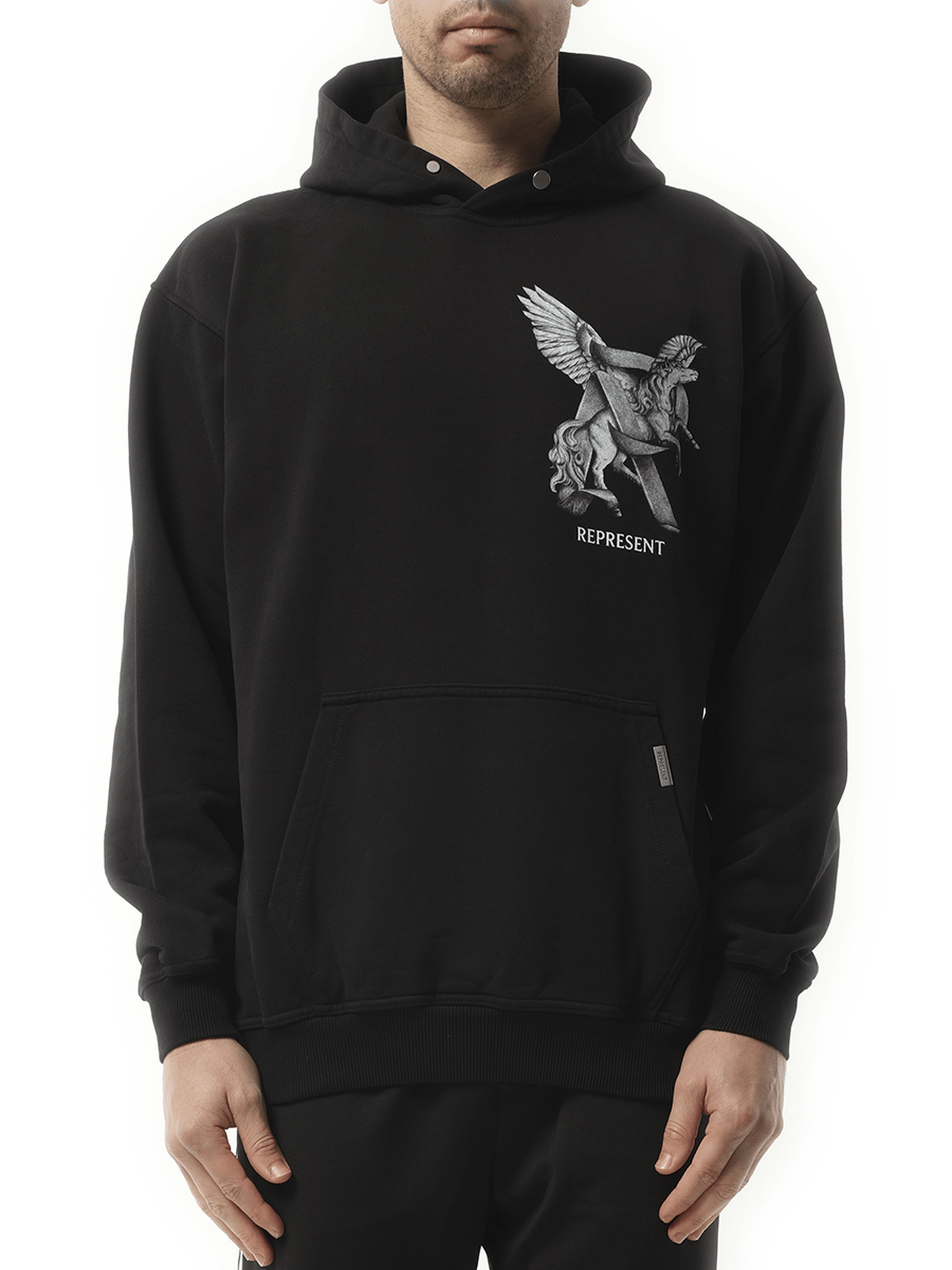 Represent Elegance In Motion Hoodie in Jet Black