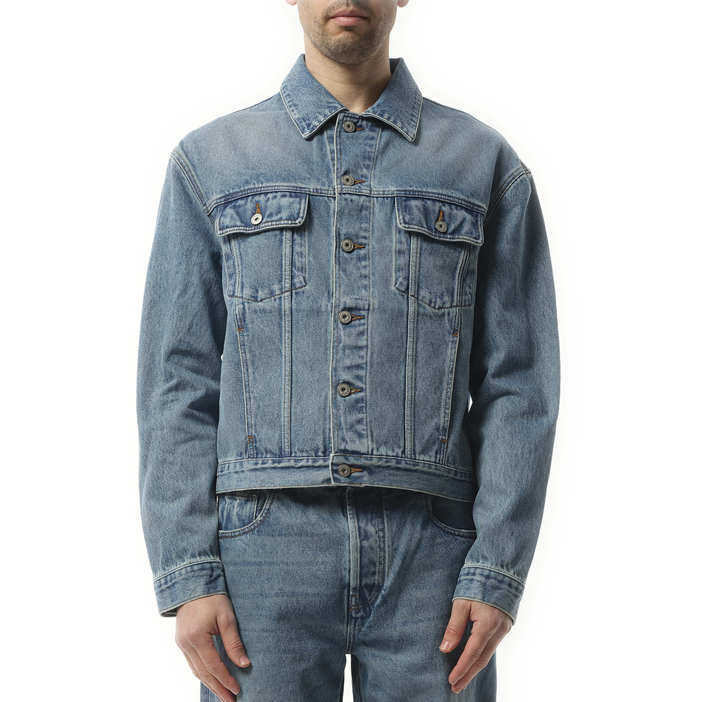 La Veste Denim in Blue/Tabac
