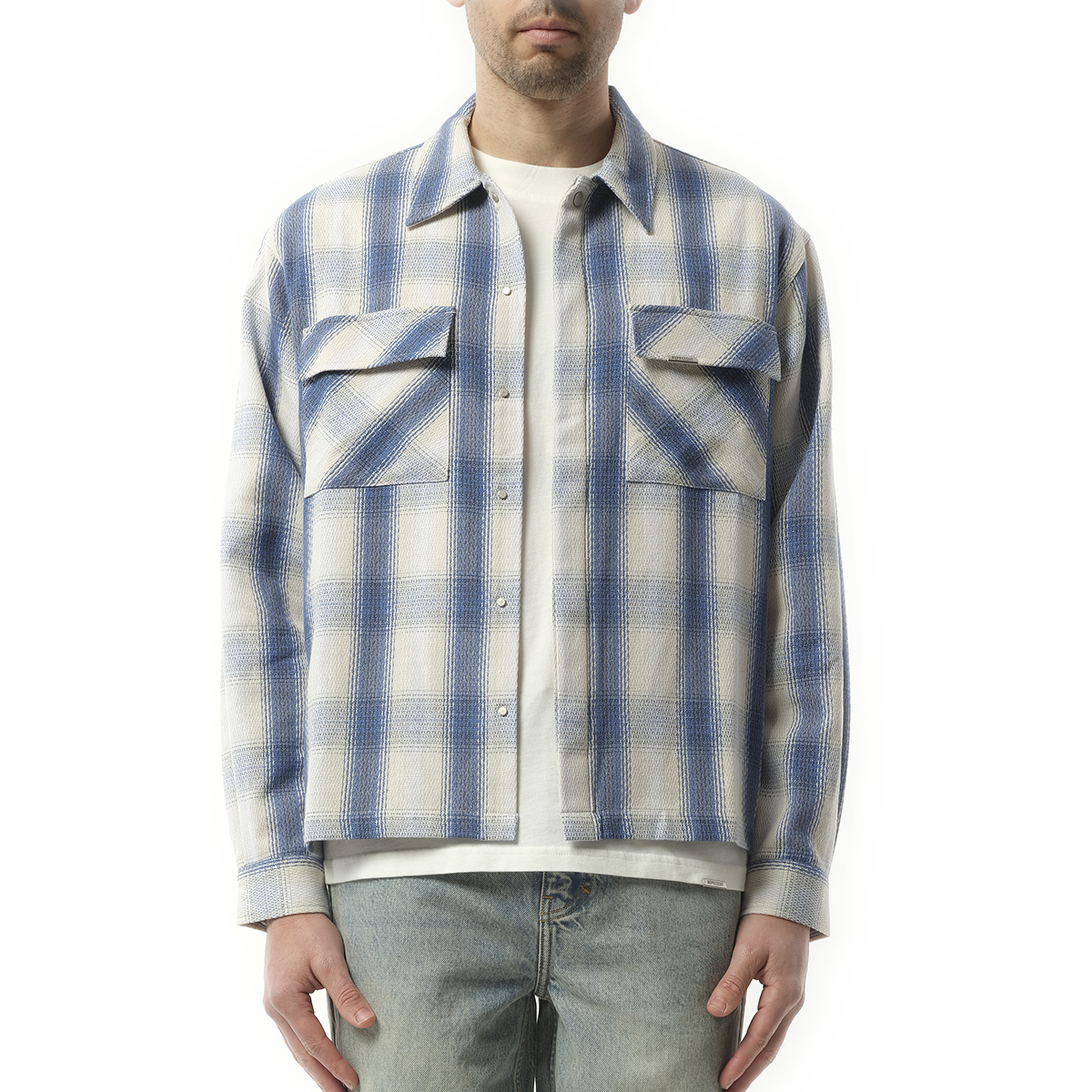 Season Flannel Shirt in Mid Blue