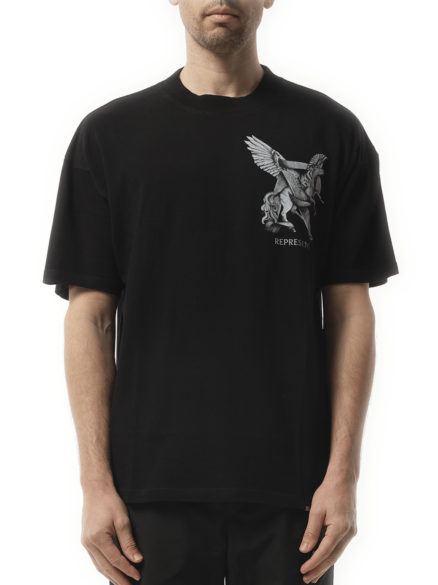 Represent Elegance In Motion T-Shirt in Jet Black