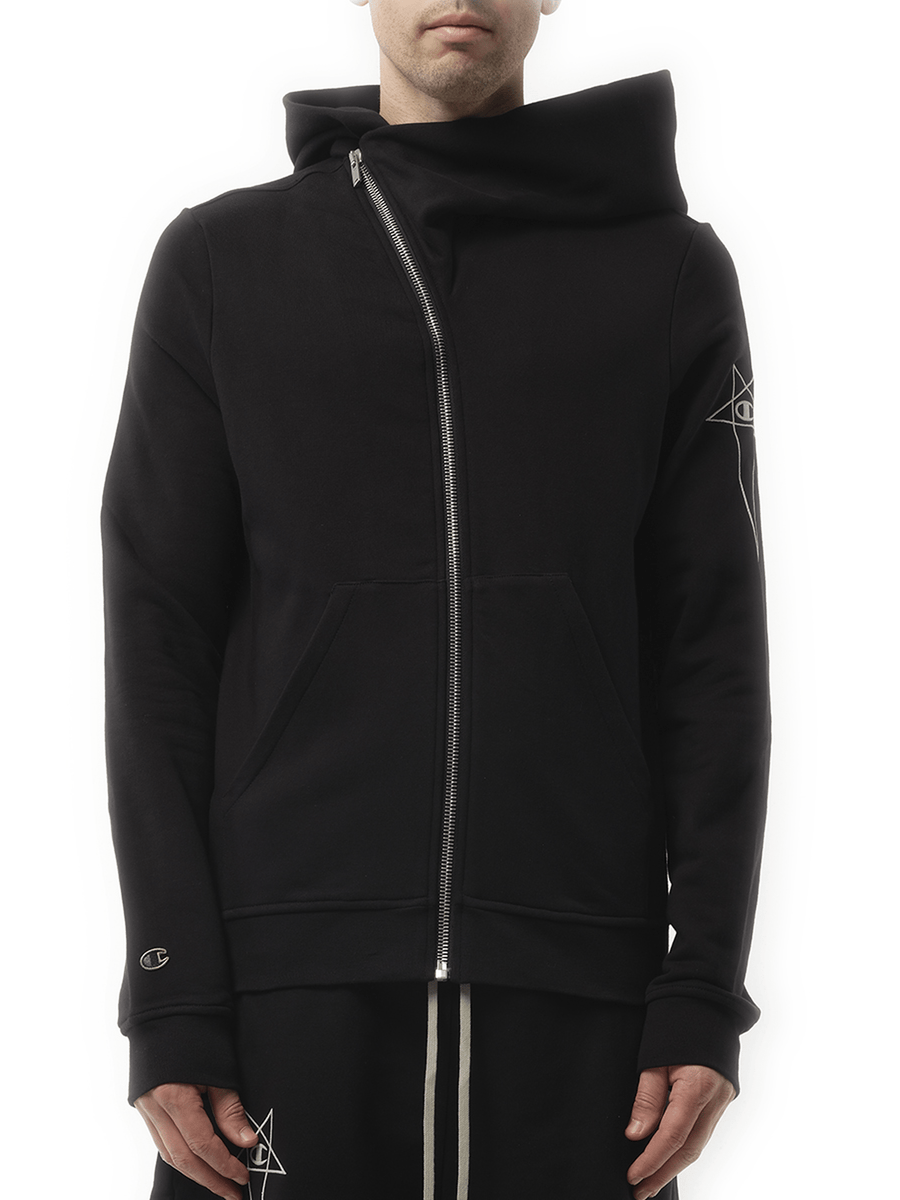 Rick Owens Drkshdw Champion x Drkshdw Mountain Hoodie in Black