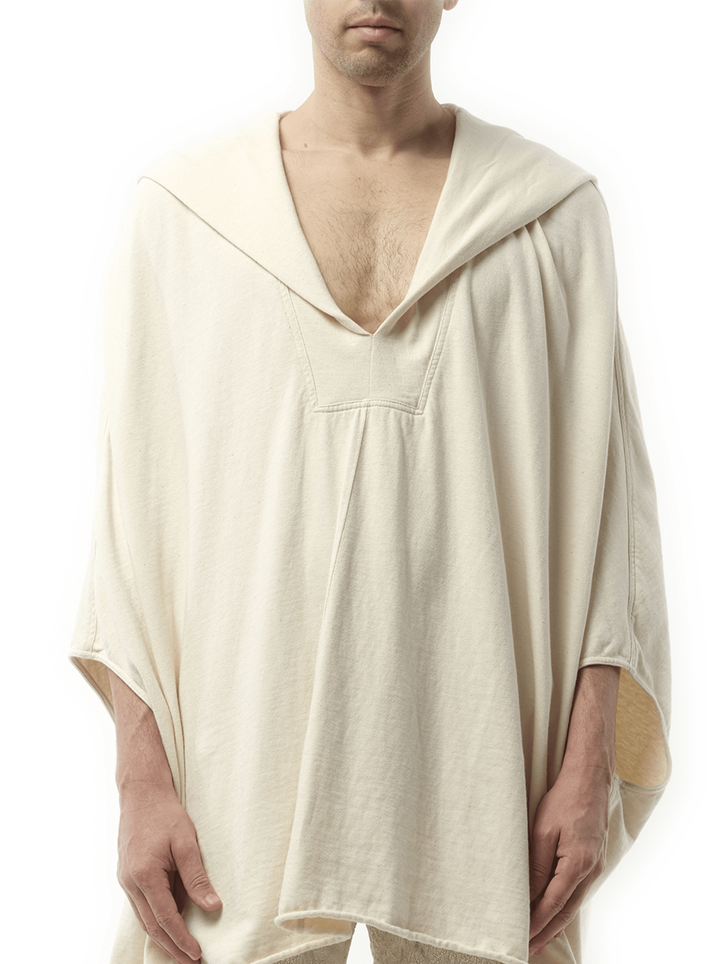 Rick Owens Hooded Kaftan in Natural