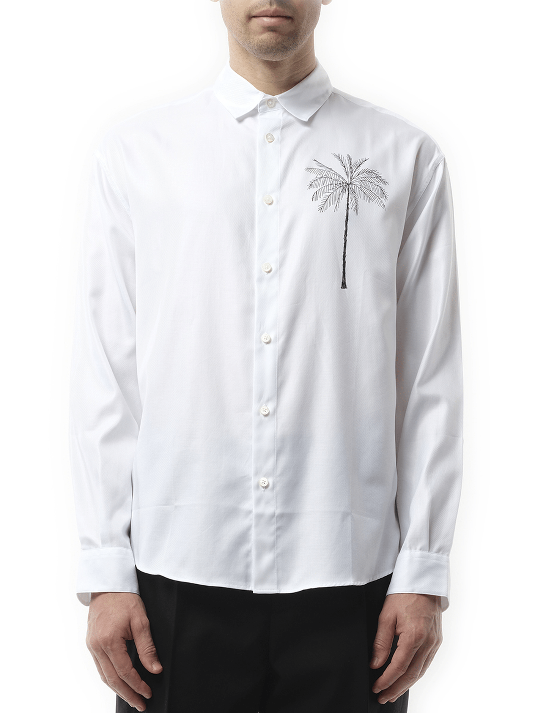 Jacquemus La Chemise Simon Palm Tree in White/Black