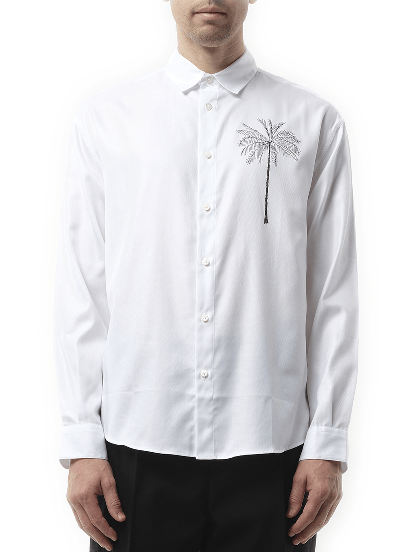 Jacquemus La Chemise Simon Palm Tree in White/Black