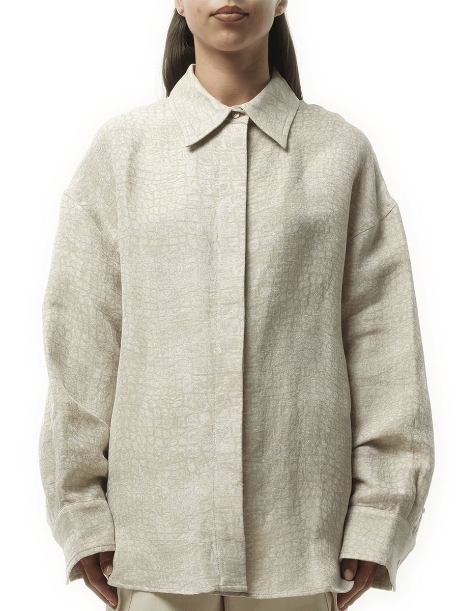 Jacquemus La Chemise Pasadena in Croco Beige