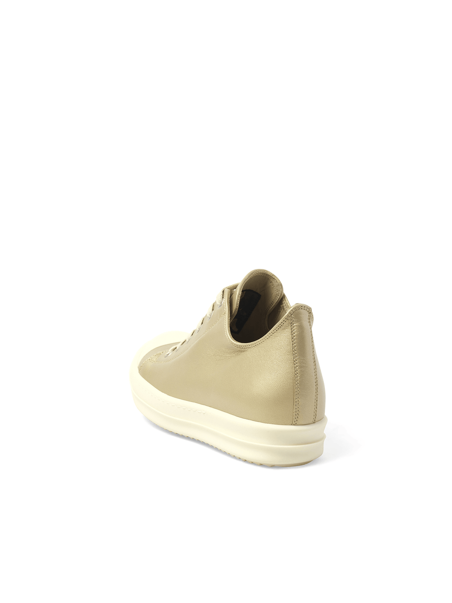 Low Sneaks in Gold/Milk/Milk Back View | RICK OWENS
