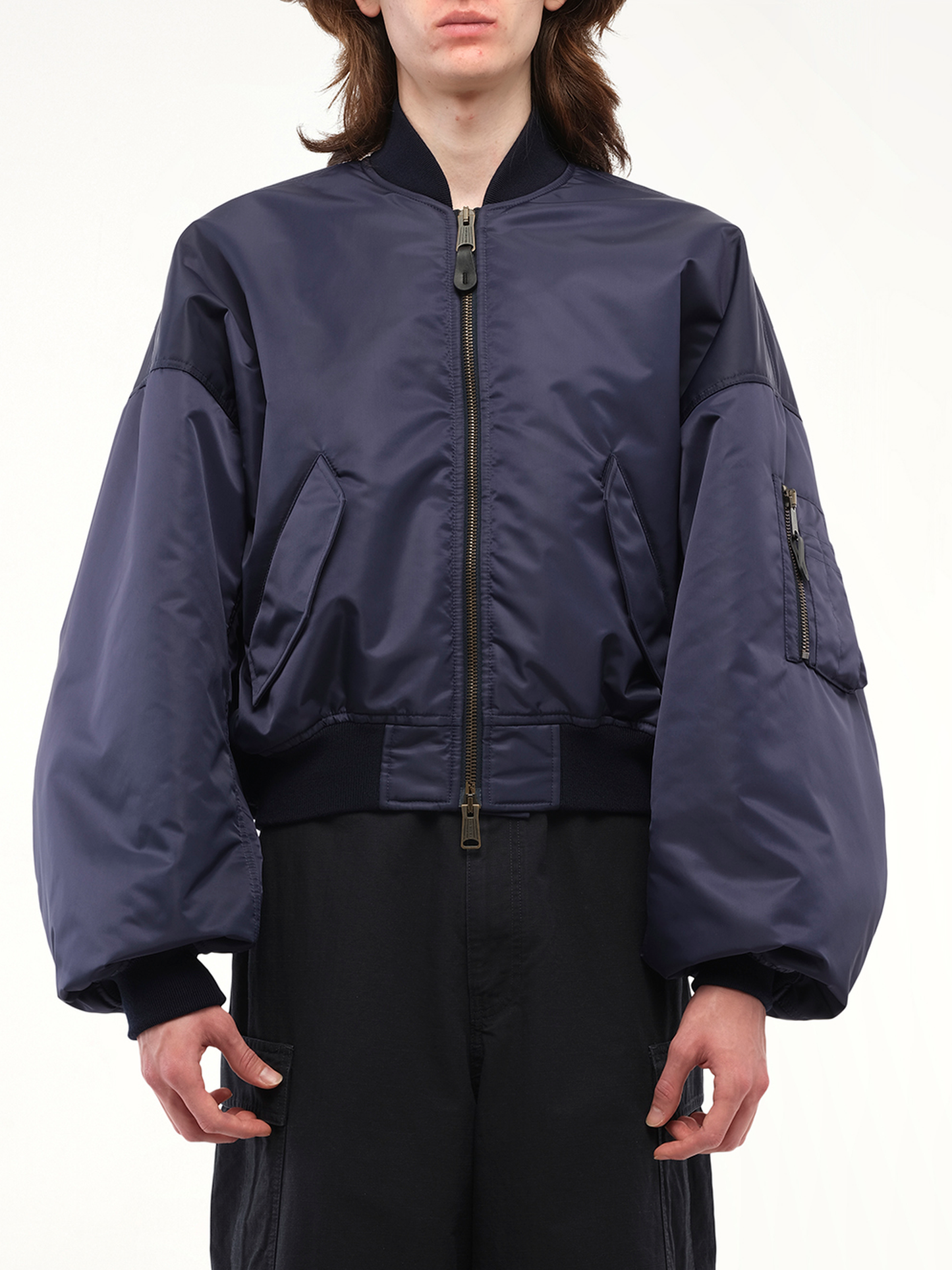 Balenciaga Round Bomber in Dark Navy