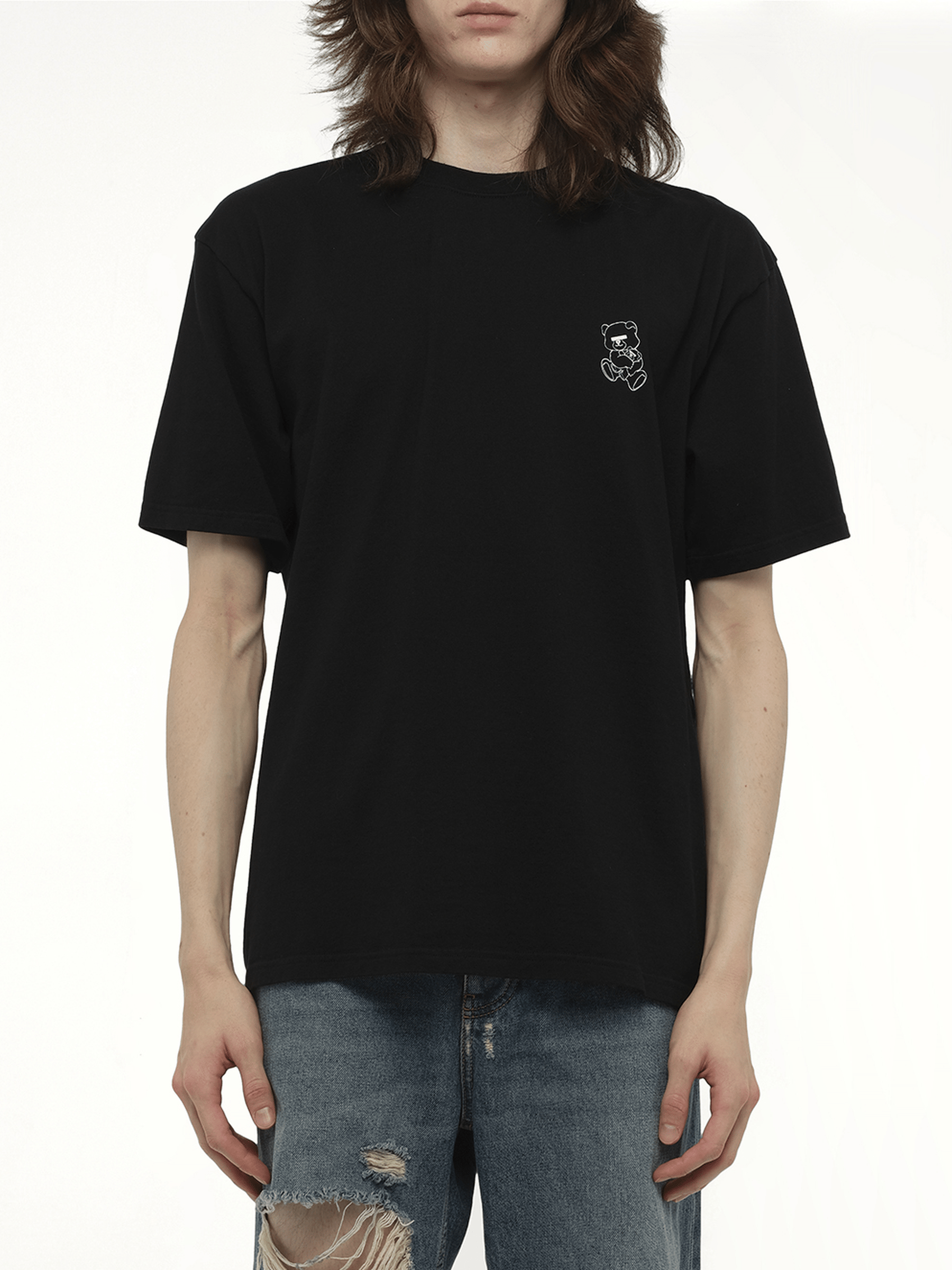 Undercover Small Teddy Bear Printed T-Shirt in Black