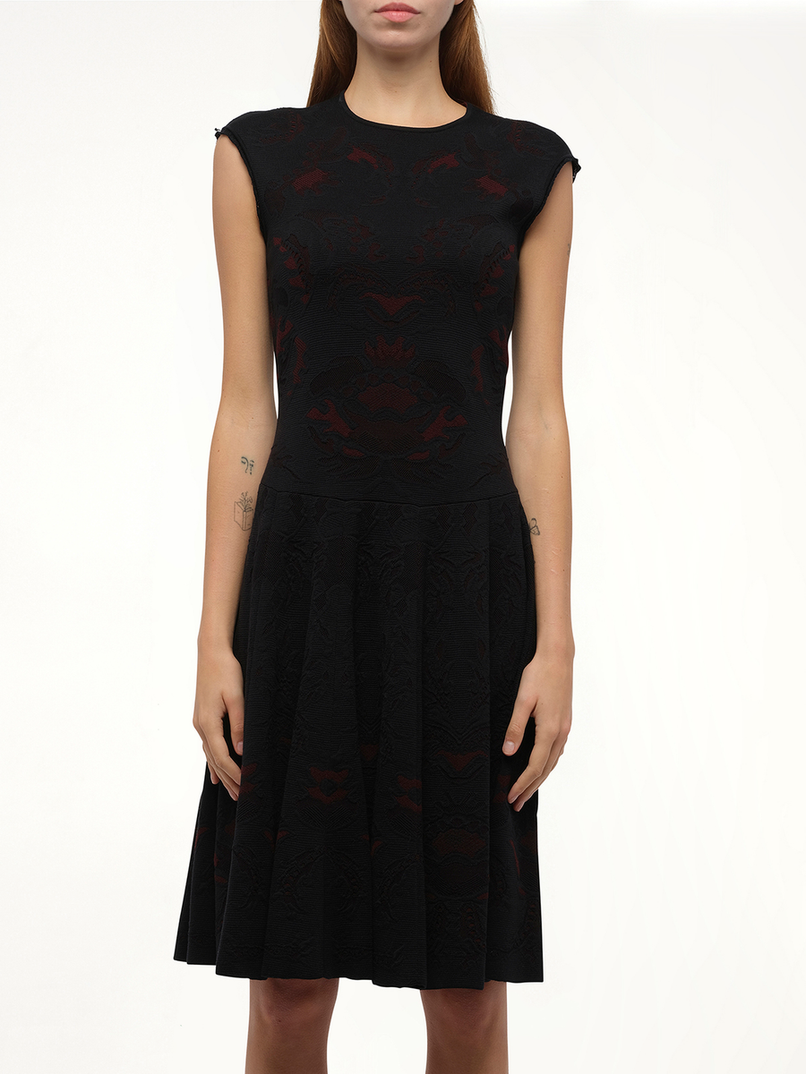 Amq - Flower Lace Dress in Black046