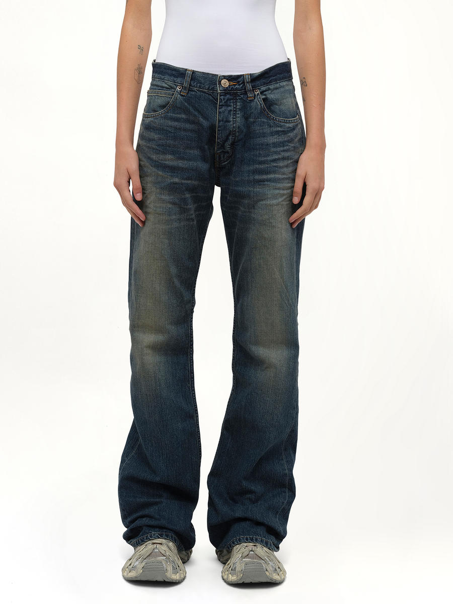 Balenciaga Straight Fit Denim Pants in Whiskers