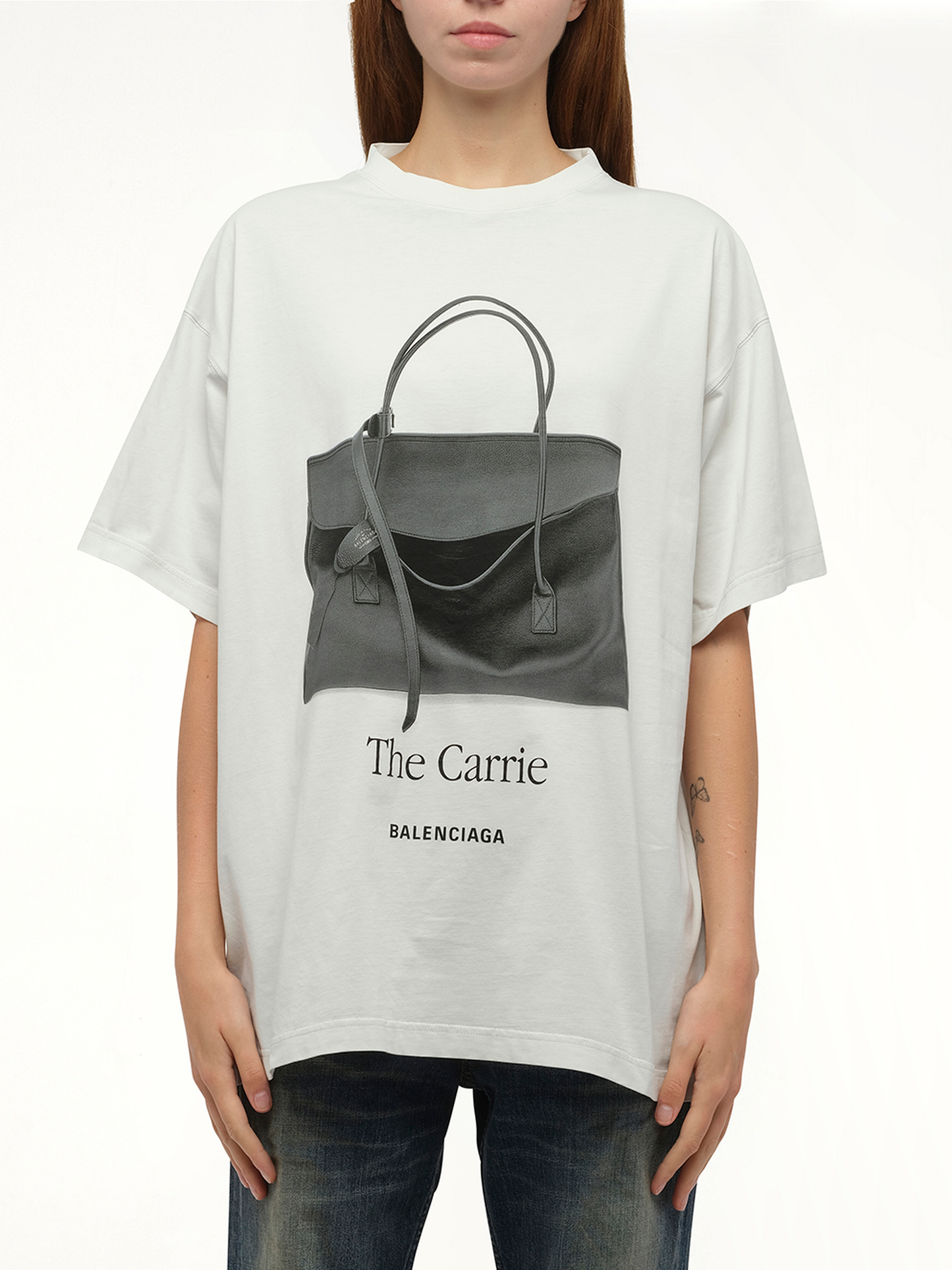 Balenciaga Holdallt Oversized T-Shirt in Dirty White