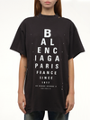 Balenciaga Eye-Test Oversized T-Shirt in Washed Black/White