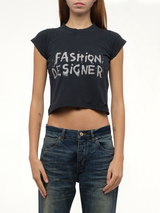 Balenciaga Shrunk T-Shirt in Faded Washed Black