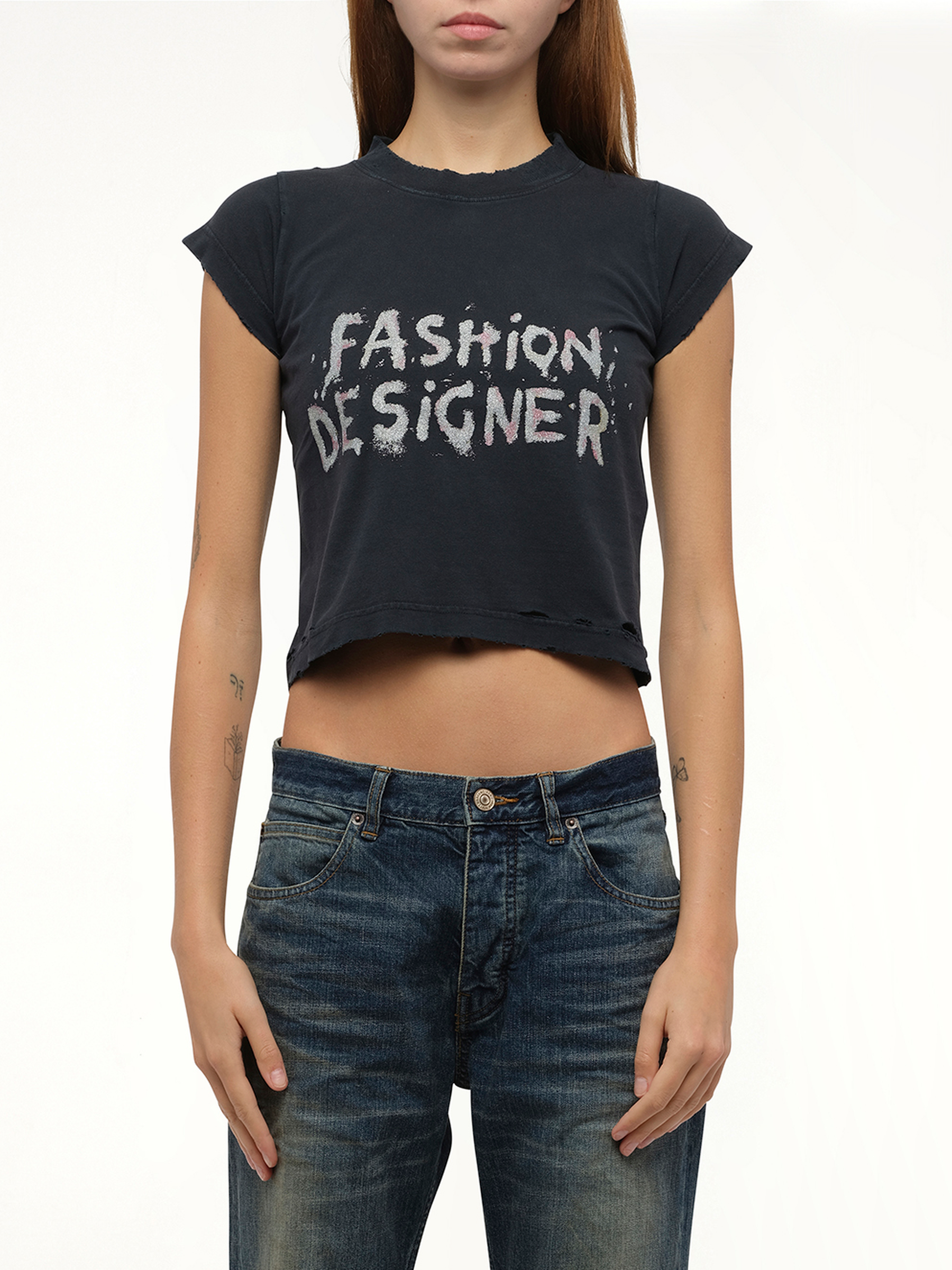 Balenciaga Shrunk T-Shirt in Faded Washed Black