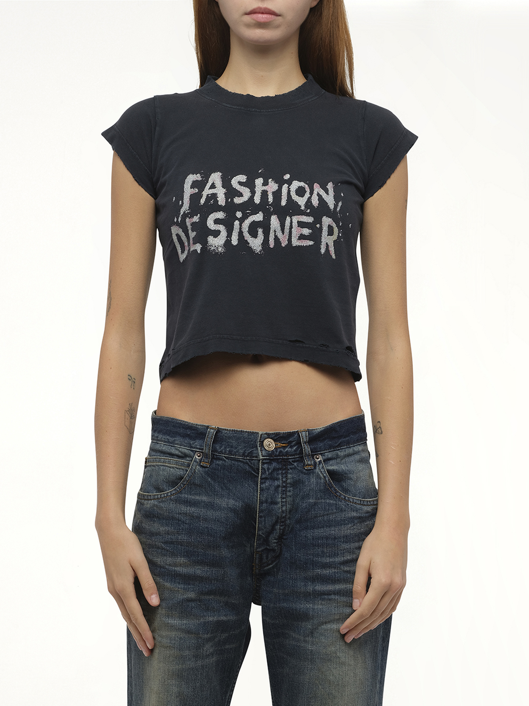 Balenciaga Shrunk T-Shirt in Faded Washed Black