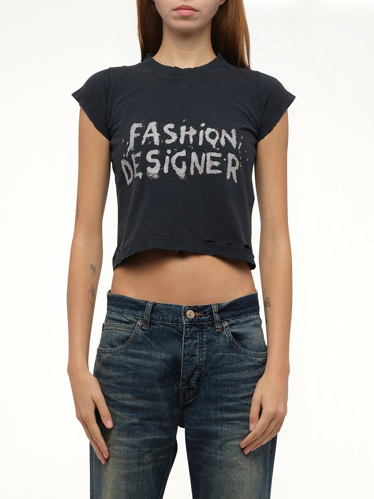 Balenciaga Shrunk T-Shirt in Faded Washed Black