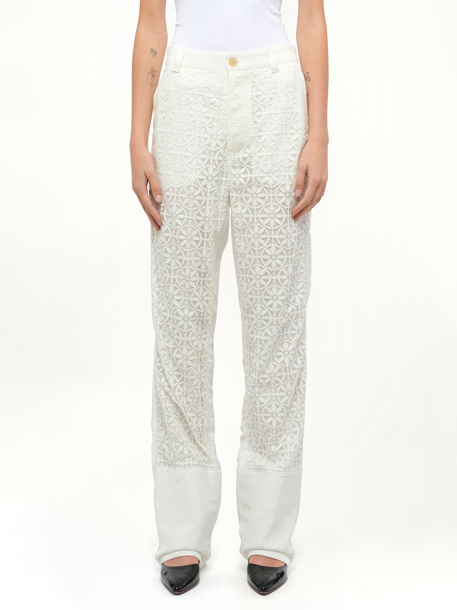 Lace Fisherman in White