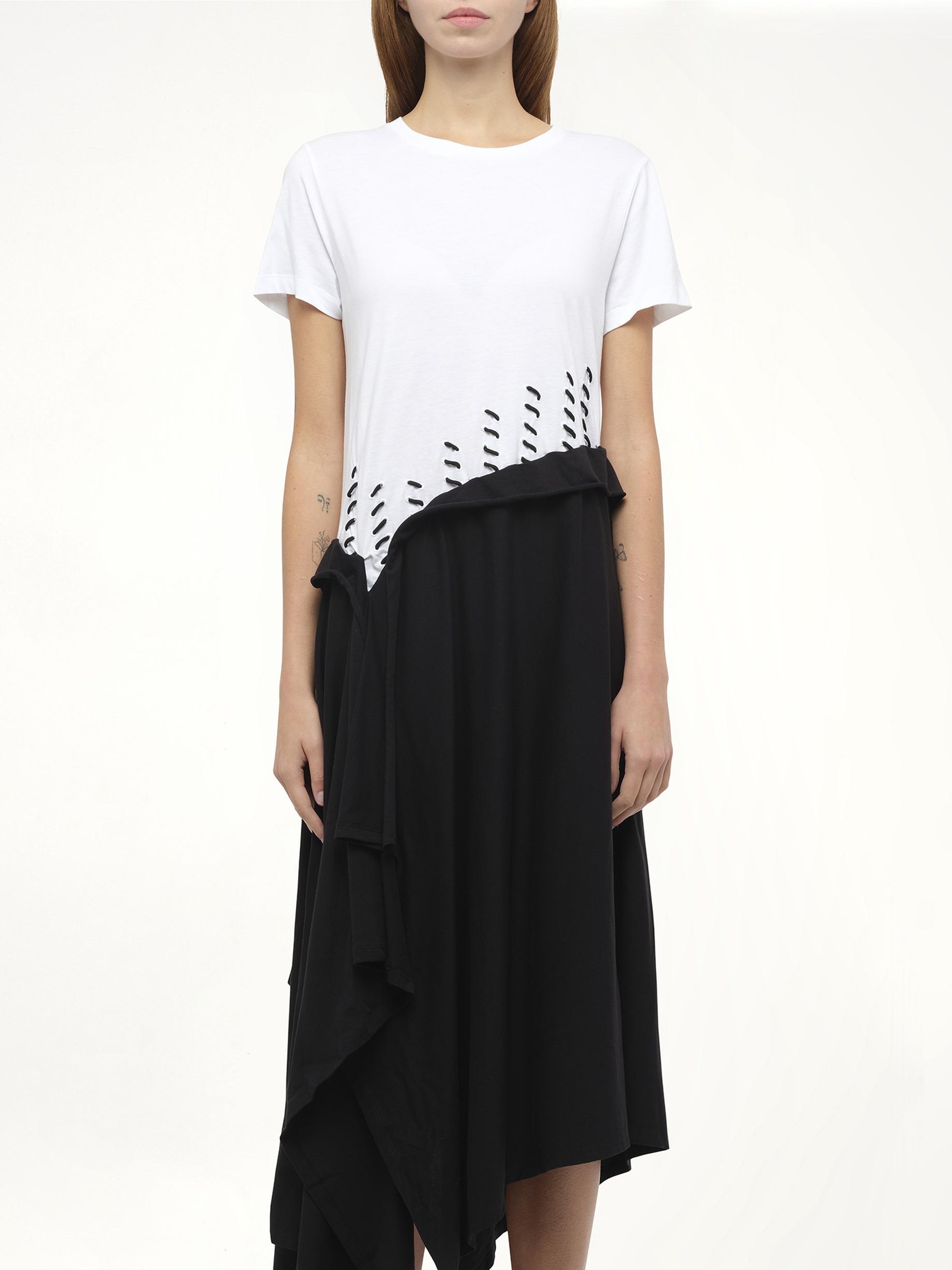 Satin Jersey Dress in Ecru