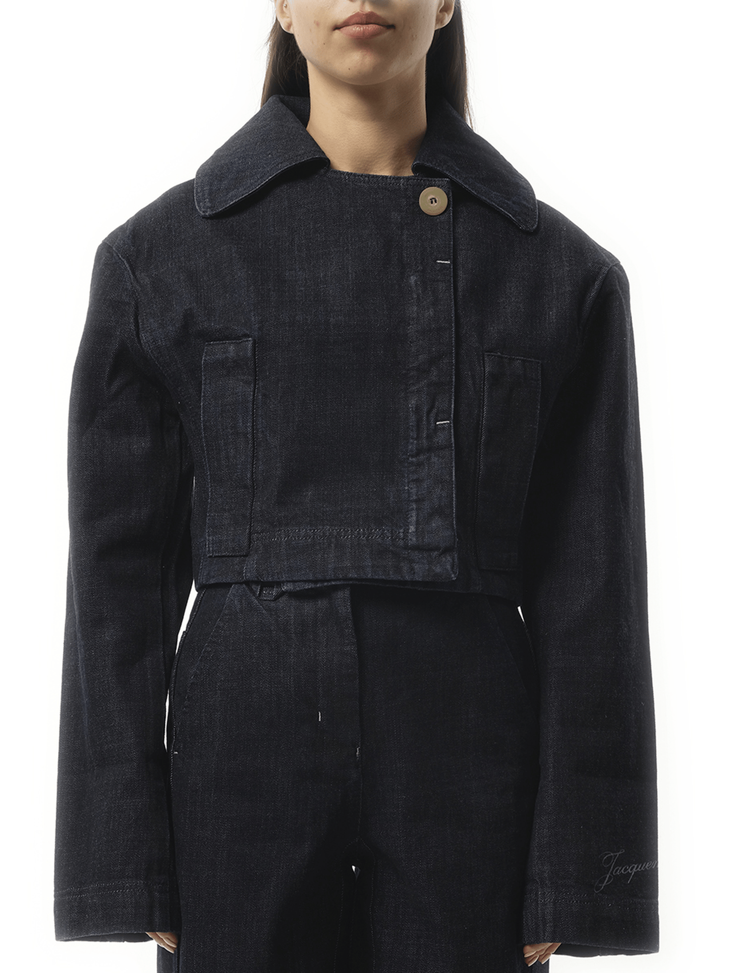 Jacquemus La Veste Denim Marino in Dark Navy