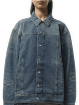 Rick Owens Drkshdw Jumbo Denim Worker Jacket in Washed Indigo