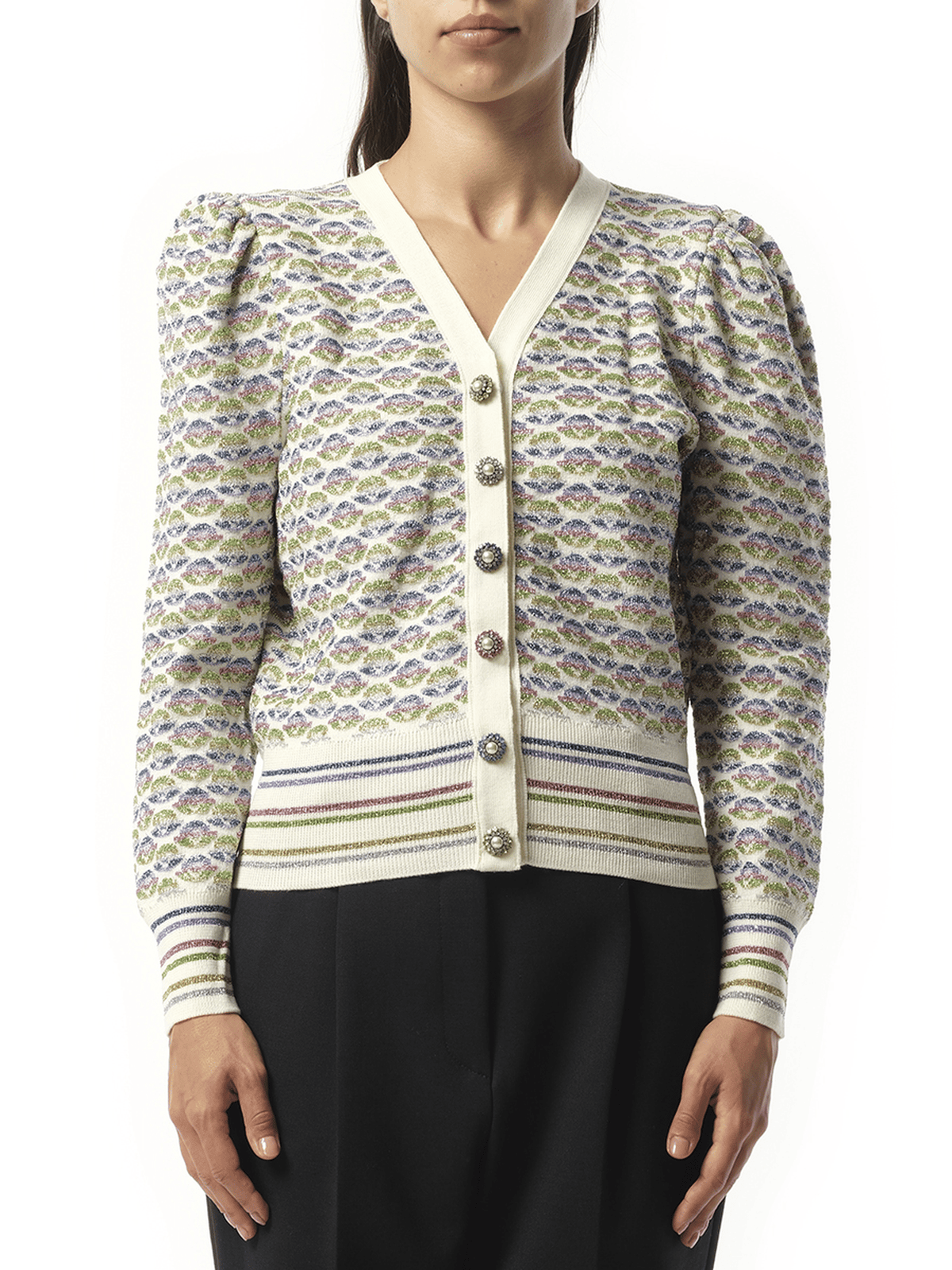 Long Sleeve V-Neck Cardigan in Vintage