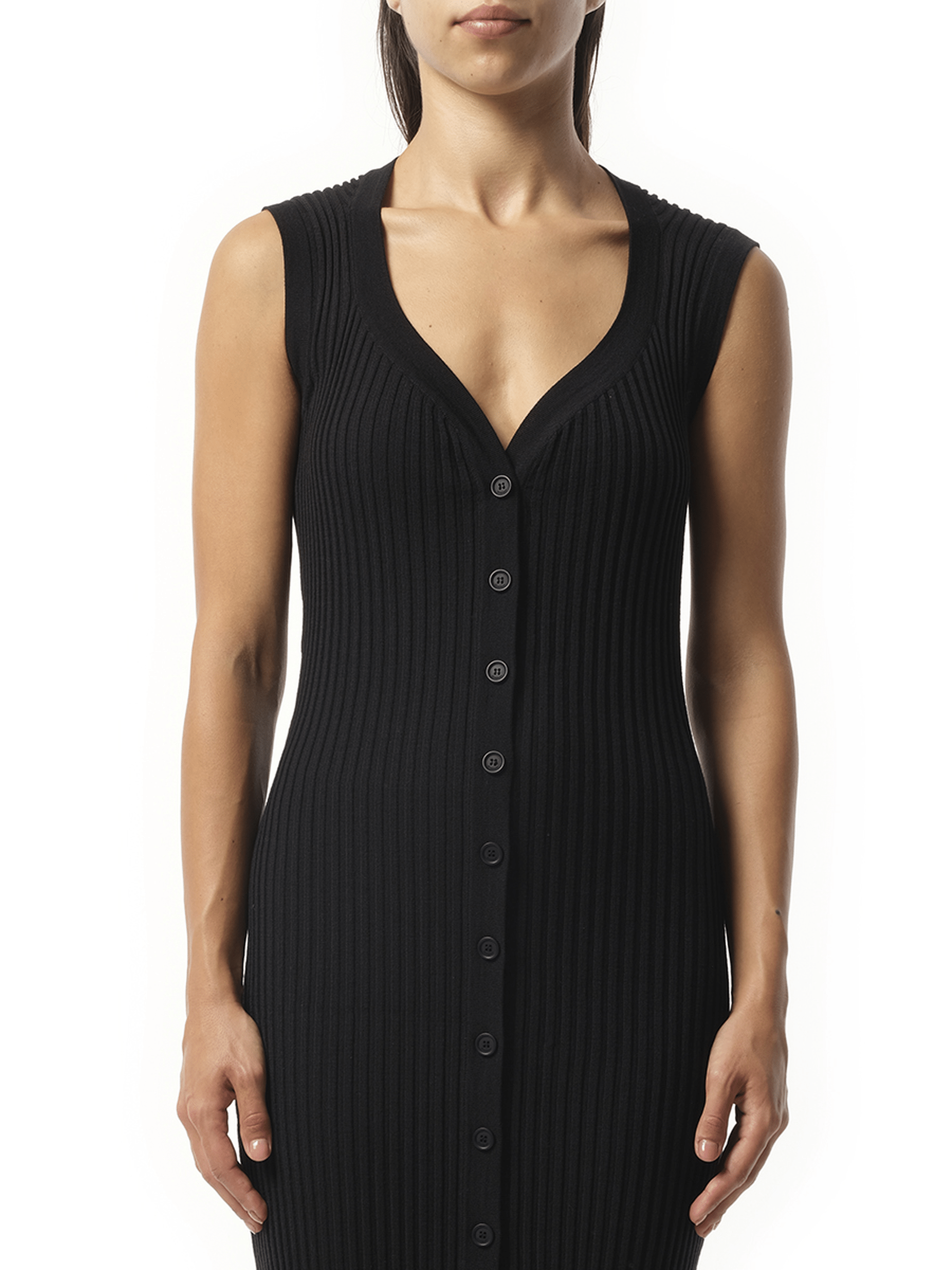 Long Knit Dress in Black